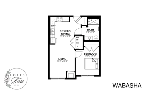 a floor plan of a house with a bedroom and a living room